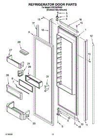 09 - Refrigerator Door Parts parts for Kitchenaid Refrigerator KSSO36FMX01 from AppliancePartsPros.com