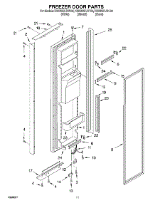 07 - Freezer Door parts for Kitchenaid Refrigerator KSBS25FJWH00 from AppliancePartsPros.com