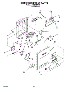 12 - Dispenser And Front Parts parts for Kitchenaid Refrigerator KSSC42QMS02 from AppliancePartsPros.com