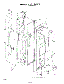 07 - Freezer Door parts for Kitchenaid Refrigerator KSRF26DSWHY1 from AppliancePartsPros.com