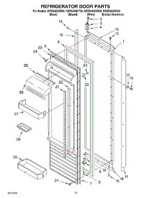 10 - Refrigerator Door parts for Kitchenaid Refrigerator KSSS48QKW00 from AppliancePartsPros.com