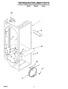 02 - Refrigerator Liner parts for Kitchenaid Refrigerator KSBS25FJBT00 from AppliancePartsPros.com