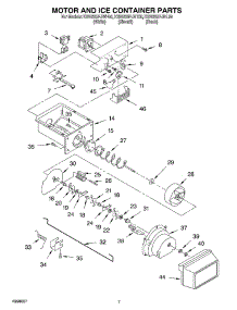 05 - Motor And Ice Container parts for Kitchenaid Refrigerator KSBS25FJBT00 from AppliancePartsPros.com