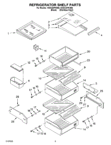 07 - Refrigerator Shelf parts for Kitchenaid Refrigerator KSSC42FKS00 from AppliancePartsPros.com