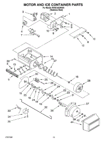 09 - Motor And Ice Container parts for Kitchenaid Refrigerator KSSC42QKS00 from AppliancePartsPros.com