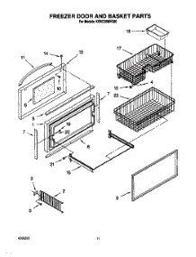 07 - Freezer Door And Basket parts for Kitchenaid Refrigerator KBRC36MHS00 from AppliancePartsPros.com