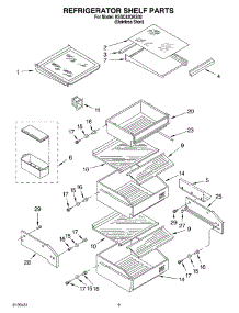 07 - Refrigerator Shelf Parts parts for Kitchenaid Refrigerator KSSC42QKS02 from AppliancePartsPros.com