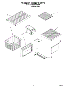 03 - Freezer Shelf Parts parts for Kitchenaid Refrigerator KSSC48FMS00 from AppliancePartsPros.com