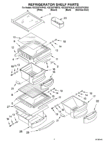 03 - Refrigerator Shelf Parts parts for Kitchenaid Refrigerator KSCS25FKSS02 from AppliancePartsPros.com