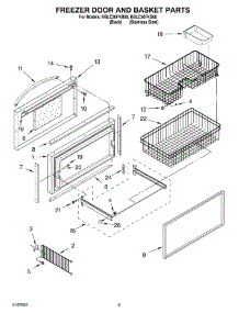 06 - Freezer Door And Basket parts for Kitchenaid Refrigerator KBLC36FKB00 from AppliancePartsPros.com