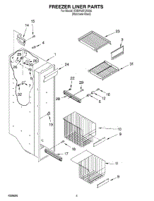 04 - Freezer Liner parts for Kitchenaid Refrigerator KSBP25FJSS00 from AppliancePartsPros.com
