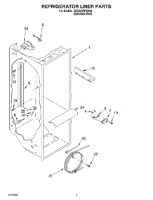 02 - Refrigerator Liner Parts parts for Kitchenaid Refrigerator KSCS25FKSS00 from AppliancePartsPros.com