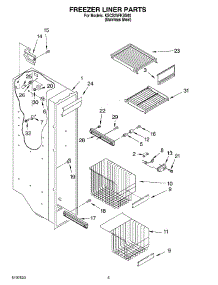 04 - Freezer Liner Parts parts for Kitchenaid Refrigerator KSCS25FKSS00 from AppliancePartsPros.com