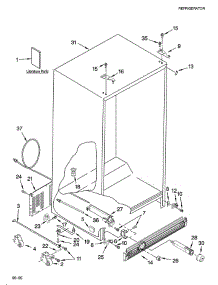 Cabinet parts for Kitchenaid Refrigerator KSCS25INMS00 from AppliancePartsPros.com