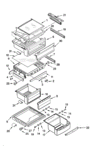 Refrigerator Shelf parts for Kitchenaid Refrigerator KSCS25INMS00 from AppliancePartsPros.com