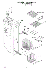04 - Freezer Liner Parts parts for Kitchenaid Refrigerator KSBP25FKSS01 from AppliancePartsPros.com