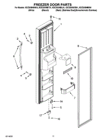 07 - Freezer Door Parts parts for Kitchenaid Refrigerator KSCS25INMS01 from AppliancePartsPros.com