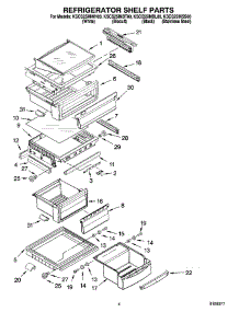 03 - Refrigerator Shelf Parts parts for Kitchenaid Refrigerator KSCS25INBL00 from AppliancePartsPros.com