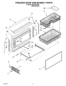 06 - Freezer Door And Basket parts for Kitchenaid Refrigerator KBLP36FKS00 from AppliancePartsPros.com