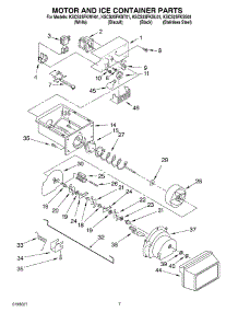 05 - Motor And Ice Container Parts parts for Kitchenaid Refrigerator KSCS25FKWH01 from AppliancePartsPros.com