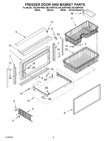 06 - Freezer Door And Basket parts for Kitchenaid Refrigerator KBLS36FKB00 from AppliancePartsPros.com