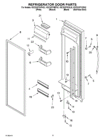 06 - Refrigerator Door Parts parts for Kitchenaid Refrigerator KSCS25FKWH02 from AppliancePartsPros.com