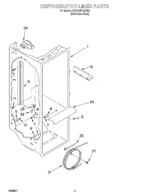 02 - Refrigerator Liner parts for Kitchenaid Refrigerator KSCS25FJSS00 from AppliancePartsPros.com