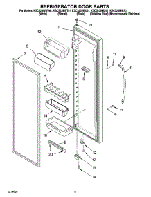 06 - Refrigerator Door Parts parts for Kitchenaid Refrigerator KSCS23INBL01 from AppliancePartsPros.com