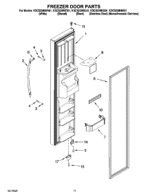 07 - Freezer Door Parts parts for Kitchenaid Refrigerator KSCS23INBL01 from AppliancePartsPros.com
