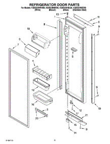 06 - Refrigerator Door Parts parts for Kitchenaid Refrigerator KSBS23INWH00 from AppliancePartsPros.com