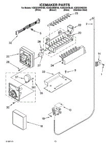 12 - Icemaker Parts, Optional Parts parts for Kitchenaid Refrigerator KSBS23INBT00 from AppliancePartsPros.com