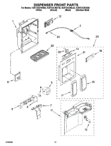 08 - Dispenser Front Parts parts for Kitchenaid Refrigerator KSRT25CRBL00 from AppliancePartsPros.com