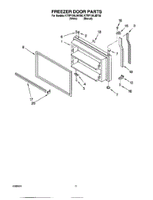 06 - Freezer Door, Optional parts for Kitchenaid Refrigerator KTRP19KJWH00 from AppliancePartsPros.com