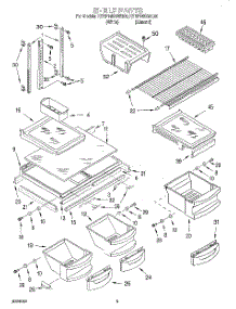 03 - Shelf parts for Kitchenaid Refrigerator KTRP19KGAL00 from AppliancePartsPros.com