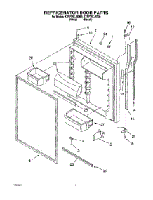 04 - Refrigerator Door parts for Kitchenaid Refrigerator KTRP19KJBT00 from AppliancePartsPros.com
