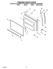 07 - Freezer Door Parts parts for Kitchenaid Refrigerator KTRP22EMWH02 from AppliancePartsPros.com