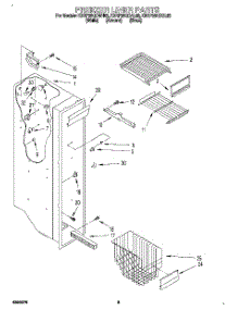 04 - Freezer Liner parts for Kitchenaid Refrigerator KSRP25QDBL02 from AppliancePartsPros.com