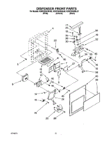 08 - Dispenser Front parts for Kitchenaid Refrigerator KSRP25QDBL02 from AppliancePartsPros.com
