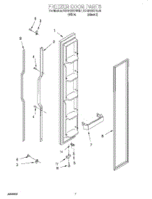 05 - Freezer Door parts for Kitchenaid Refrigerator KSRP22KFAL01 from AppliancePartsPros.com