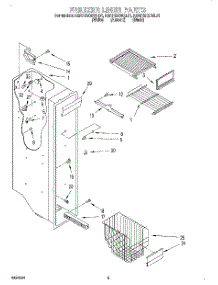 04 - Freezer Liner parts for Kitchenaid Refrigerator KSRP25QDWH01 from AppliancePartsPros.com