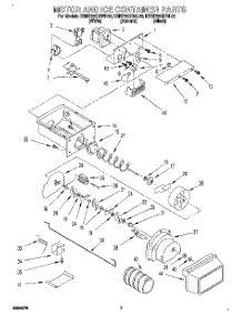 05 - Motor And Ice Container parts for Kitchenaid Refrigerator KSRP25QDWH02 from AppliancePartsPros.com