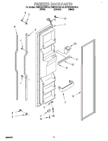 07 - Freezer Door parts for Kitchenaid Refrigerator KSRP25QDWH02 from AppliancePartsPros.com