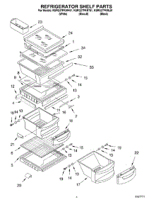 03 - Refrigerator Shelf parts for Kitchenaid Refrigerator KSRG27FKWH01 from AppliancePartsPros.com
