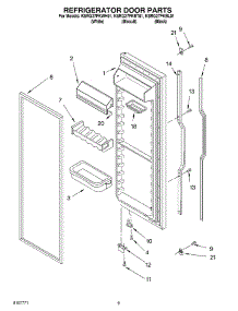 06 - Refrigerator Door parts for Kitchenaid Refrigerator KSRG27FKWH01 from AppliancePartsPros.com
