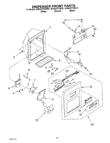 08 - Dispenser Front parts for Kitchenaid Refrigerator KSRG27FKWH01 from AppliancePartsPros.com