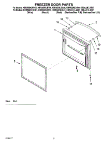 03 - Freezer Door Parts parts for Kitchenaid Refrigerator KBRA22KLWH00 from AppliancePartsPros.com