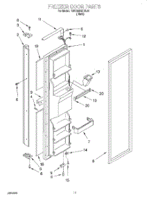 07 - Freezer Door parts for Kitchenaid Refrigerator KSRB22QDBL02 from AppliancePartsPros.com