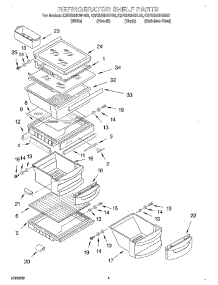 03 - Refrigerator Shelf parts for Kitchenaid Refrigerator KSRS25IHBL00 from AppliancePartsPros.com