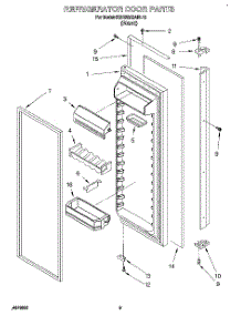 06 - Refrigerator Door, Lit / Optional parts for Kitchenaid Refrigerator KSRB25QABL10 from AppliancePartsPros.com