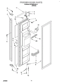 07 - Freezer Door parts for Kitchenaid Refrigerator KSRB25QABL10 from AppliancePartsPros.com